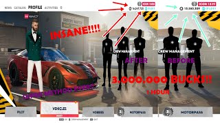 THE CREW 2 | 3.000.000$ BUCKS IN 1 HOUR!! INSANE BUCK GLITCH! BEST FARMING!! 50 MIN AND BUGATTI!!