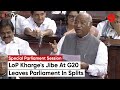 Mallikarjun Kharge's Witty Remark on G20 Draws Laughter in Rajya Sabha; Speaker Calls Him 'Agitated'