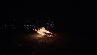 Late Night Campfire 🔥 By The River 4k