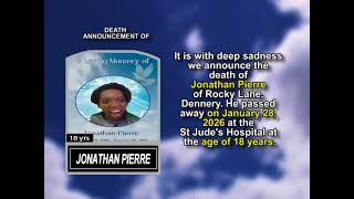 Jonathan Pierre ~ Short Obituary