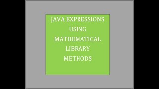 Java Expression Using Mathematical Library Methods