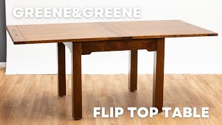 Handcrafted Solid Wood Greene \u0026 Greene Flip-Top Table (100% Solid Wood) MADE IN USA 36x36 OPEN 36X72