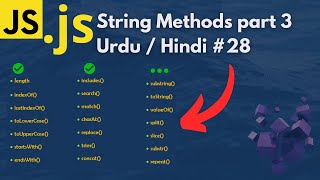 Mastering String Methods in JavaScript in Hindi | Urdu | lecture 28