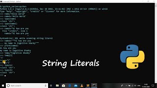 #6 Python 3.8 Programming Tutorial | String Literals Part-1