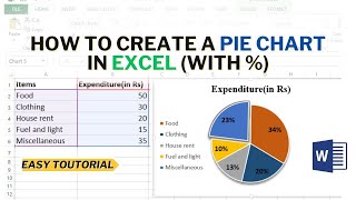 How To Create A Pie Chart In Microsoft Excel With Percentage | Excel Charts | Hindi/Urdu