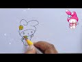 how to draw my melody💓💞 sanrio melody colouring cute easy melody drawing tutorials