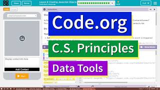 Creating Javascript Objects Lesson 8.16 Tutorial with Answers Code.org CS Principles