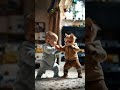 cute baby and cat fight