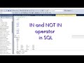 SQL | IN and NOT IN operator in SQL | Select multiple values in WHERE clause | Alternative to OR