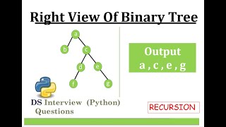 Right view of a binary tree (Algorithm & Code) | | LEETCODE 117 | PYTHON 2020