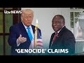 Trump confronts South African president over discredited 'genocide' claims in the country | ITV News