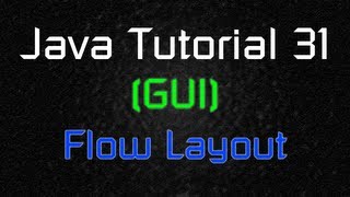 Java Tutorial 31 (GUI) - FlowLayout()