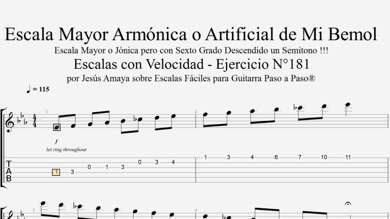 Escala Mayor Armónica De Eb Ejercicio 181 Jesús Amaya Youtube