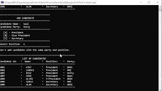 C# Console Voting Application