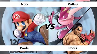 極冠#8 サブ配信 〈Pools〉Nao（マリオ） VS  Rattsu（ゲッコウガ カズヤ）【スマブラSP】