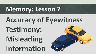 Memory: L7 - Accuracy of Eyewitness Testimony - Misleading Information
