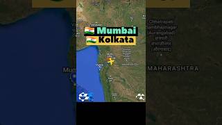 MUMBAI 🇮🇳 to KOLKATA 🇮🇳 Flight Route ✈️Akasa Air QP1124 #aviation #travel #flight #shorts #flightmap