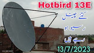 Hotbird 13E Satellite latest update on 8 feet dish 13/7/2023.