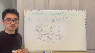 Subtracting polynomials vertically - Quick explanation & example