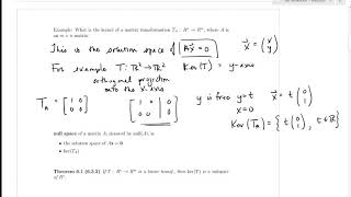 SFU MATH 232 6.3 Kernel and Range