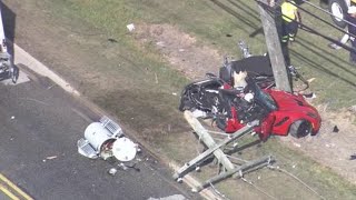 2 injured in Macomb County crash involving car, box truck, electrical pole