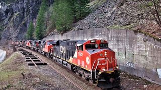 HUGE Massive CN Power Move \u0026 K5HL Horn Show with CN A416 at the Yale Tunnels, British Columbia