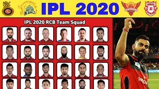 IPL 2020 - Royal Challengers Bangalore (RCB) New Confirmed Squad for Vivo IPL 2020