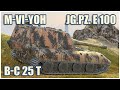 Jagdpanzer E100, M-VI-Yoh & BatChat 25t • WoT Blitz Gameplay