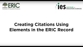 Creating Citations Using Elements in the ERIC Record