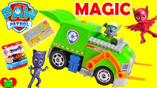 Paw Patrol Rocky's Magical Recycling Truck with PJ Masks Owlette Catboy