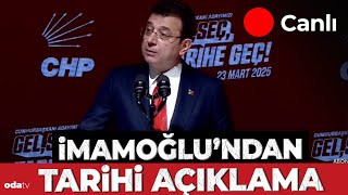 CHP'nin Cumhurbaşkanı adayı Ekrem İmamoğlu yol haritasını açıklıyor! #canlı