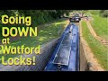 NARROWBOAT Living - Going DOWN at Watford Locks! Welford to Norton Junction! Ep47