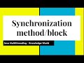 Synchronization in Java, Synchronized method | Java Multithreading Tutorial |