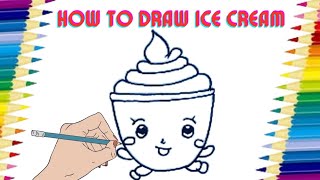 HOW TO DRAW A ICE CREAM 🍦 / FOR KIDS/ رسم سهل/