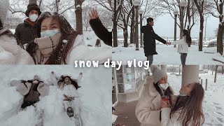 SNOW DAY VLOG❄️ | 一覺醒來多倫多變成了白色的城市🌬 和我們一起出去玩雪☃️ 自製藍莓奶酪醬🫐 加拿大的雪景☃️