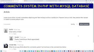 Comments System in PHP With MySQL Database