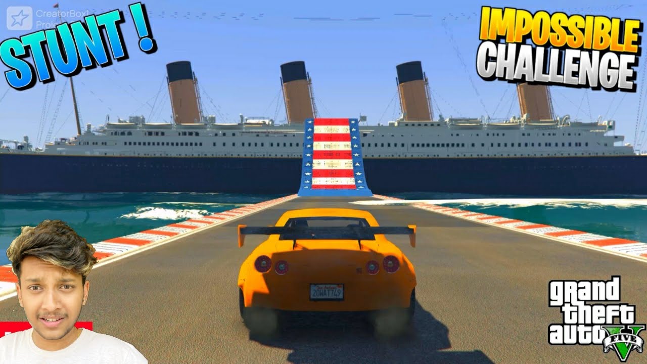 Indian Cars Vs Extreme Titanic Jump Challenge In Gta 5 Hindi Youtube