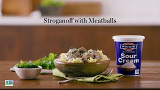 Stroganoff with Meatballs and FAGE Sour Cream