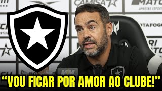 URGENTE! ELE VAI FICAR!!! ARTUR JORGE FAZ REVELAÇÃO BOMBASTICA SOBRE SEU FUTURO! BOTAFOGO HOJE!