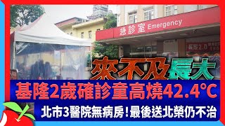 基隆2歲確診童高燒42.4℃　北市3醫院無病房！最後送北榮仍不治 | 台灣新聞 Taiwan 蘋果新聞網