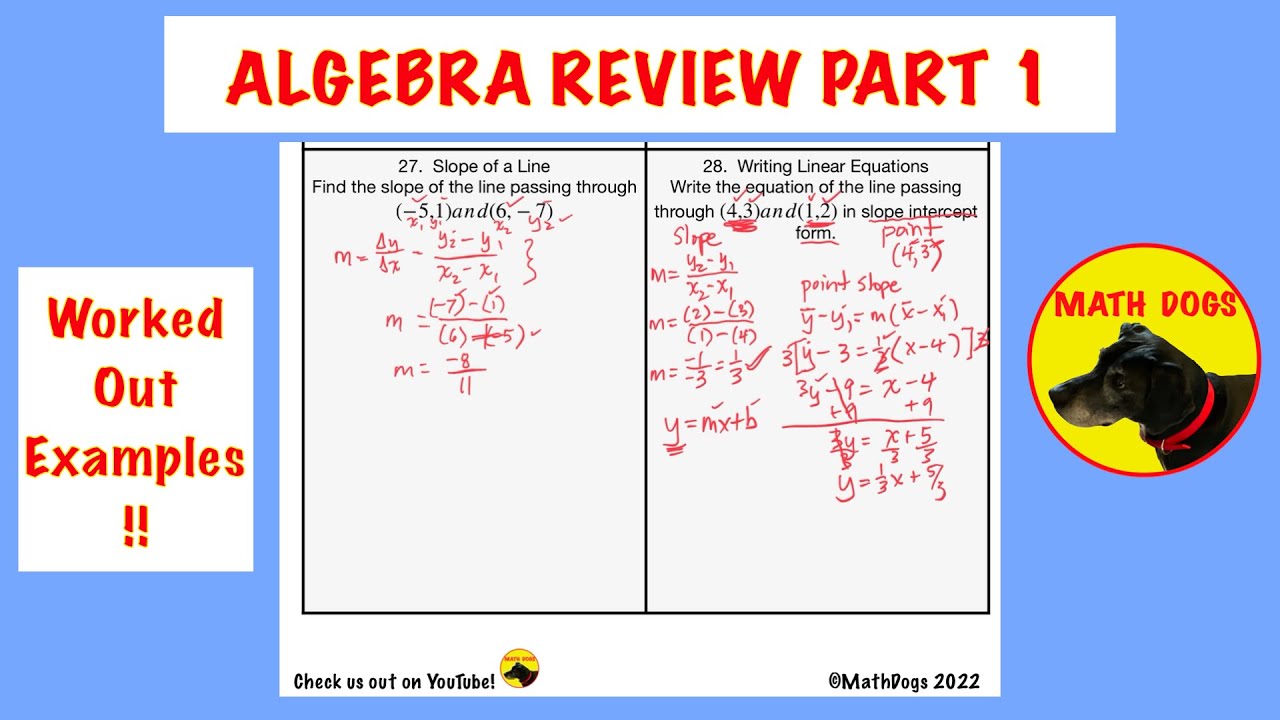 ALGEBRA REVIEW For Final Exam Or Math College Placement Test (PART 1 ...