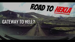 Road climbing up to Hekla Volcano, \