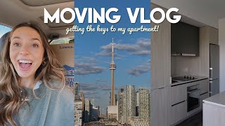 MOVING VLOG: getting the keys to my first apartment!! 🏙 + lots of unpacking