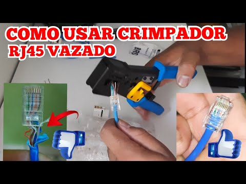 COMO CRIMPAR CABO DE REDE RJ 45 VAZADO PASSO A PASSO, COMPREI O ALICATE ...