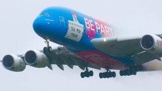 20 LANDINGS in DENSE FOG | 🇬🇧 Plane Spotting at London Heathrow Airport [LHR/EGLL]