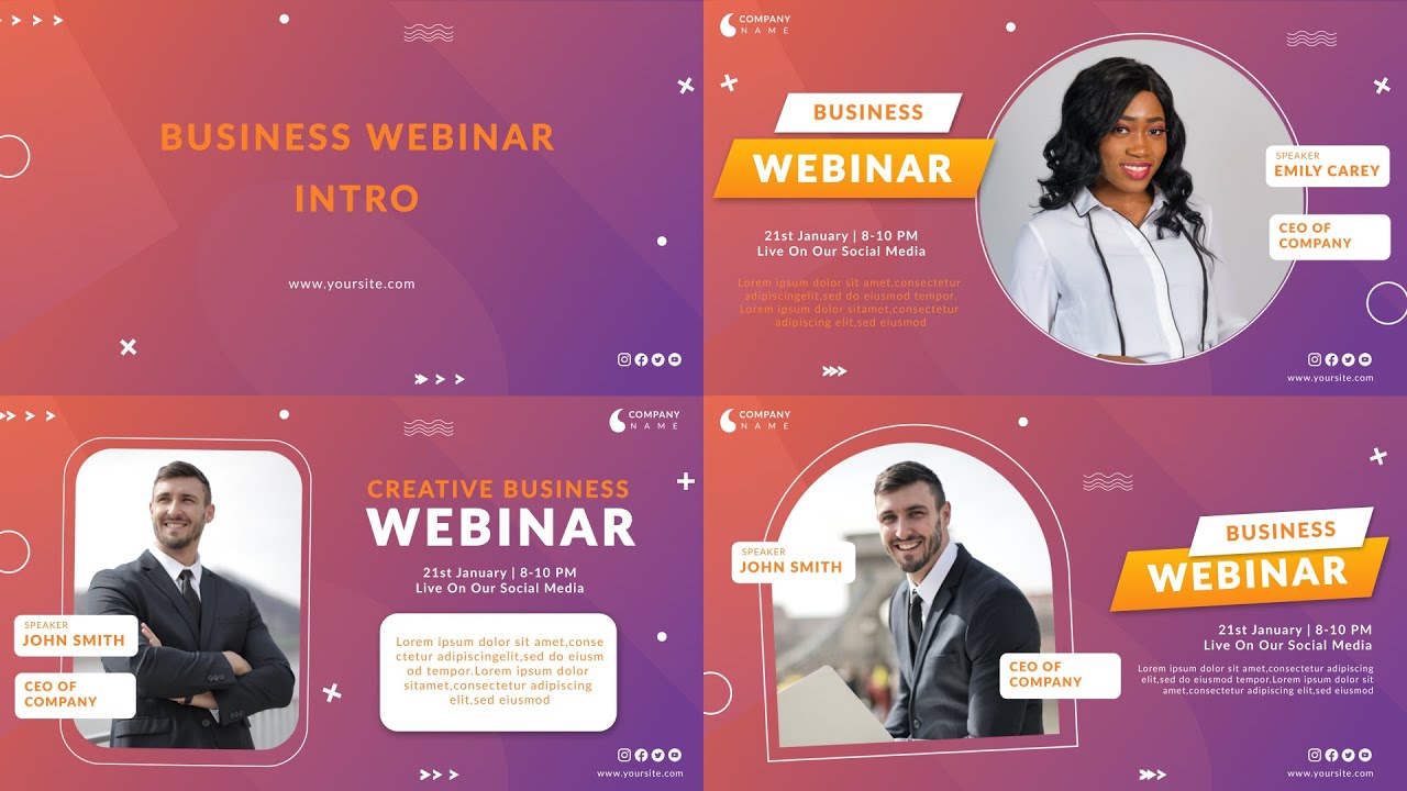 Business Webinar Intro After Effects Template Adobe Cc Easy To Use