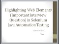 Highlighting Web Elements using Selenium Java Automation Testing