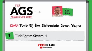 2025 MEB - AGS - Türk Eğitim Sistemi 1 - Can KÖNİ