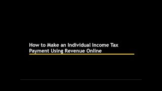How to Make an Individual Income Tax Payment Using Revenue Online