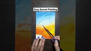 Easy Sunset Painting for Beginners#aesthetic #art #shorts #tiktok #trending #easydrawing #watercolor